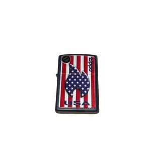 Zippo American Flag Design Windproof Lighter, Made in USA, Black